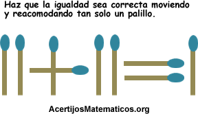 Acertijos matematicos con cerillas