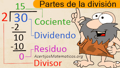 Partes de la division explicadas